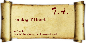 Torday Albert névjegykártya